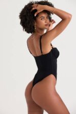 House of CB одећу 68JT1210 Цаннес црни купаћи костим са изрезом - Image 9