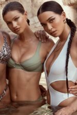 House of CB одећу 68JT1244 саваннах вхите цроссовер халтер једноделни купаћи костим - Image 4