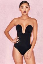 House of CB одећу 68JT1299 самолепљиви боди без леђа - црни - Image 4