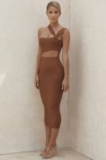 House of CB одећу 68JT598 аина тан цут оут бандаге миди хаљина - Image 9