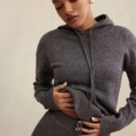 House of CB одећу 68JT650 јионни дуксерица са капуљачом од мешавине угља од кашмира