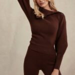 House of CB одећу 68JT654 аделита џемпер од мешавине чоколаде и кашмира