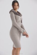 House of CB одећу 68JT694 дахлиа беж кашмир кардиган - Image 9