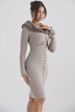 House of CB одећу 68JT694 дахлиа беж кашмир кардиган - Image 10