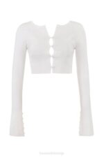 House of CB одећу 68JT712 елоисе урезани кардиган боје слоноваче - Image 5