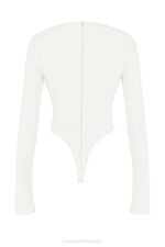 House of CB одећу 68JT719 даница бели боди са изрезом - Image 3