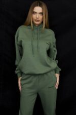 House of CB одећу 68JT728 хало мосс превелика дуксерица - Image 2