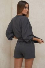 House of CB одећу 68JT784 слој дугих рукава од угља - Image 11