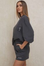 House of CB одећу 68JT784 слој дугих рукава од угља - Image 10