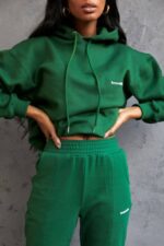 House of CB одећу 68JT794 хало зелена превелика дуксерица - Image 13