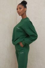 House of CB одећу 68JT798 томми зелена дуксерица са великим изрезом - Image 15