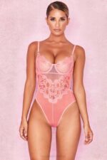 House of CB одећу 68JT818 надиа розе боди од чипке - Image 7