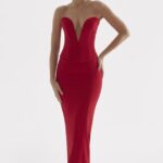 House of CB одећу 68JT875 наиара црвена ружа макси сукња