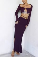 House of CB одећу 68JT931 макси сукња са сувим шљивама амалфи - Image 8