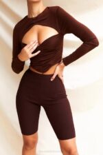 House of CB одећу 68JT980 Верона чоколадни шорц за завоје - Image 12