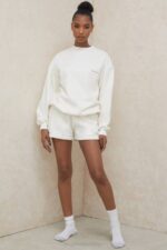 House of CB одећу 68JT996 ауден шортс од белог дреса - Image 12