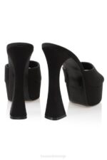House of CB ципеле 68JT1065 алессандра црне сатенске мазге са платформом - Image 10