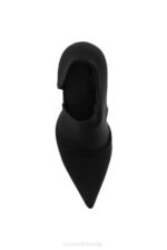 House of CB ципеле 68JT1091 почасти црне суедед исечене потпетице - Image 7