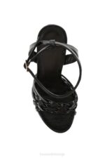 House of CB ципеле 68JT1096 куеен црне кожне сандале на платформи - Image 7